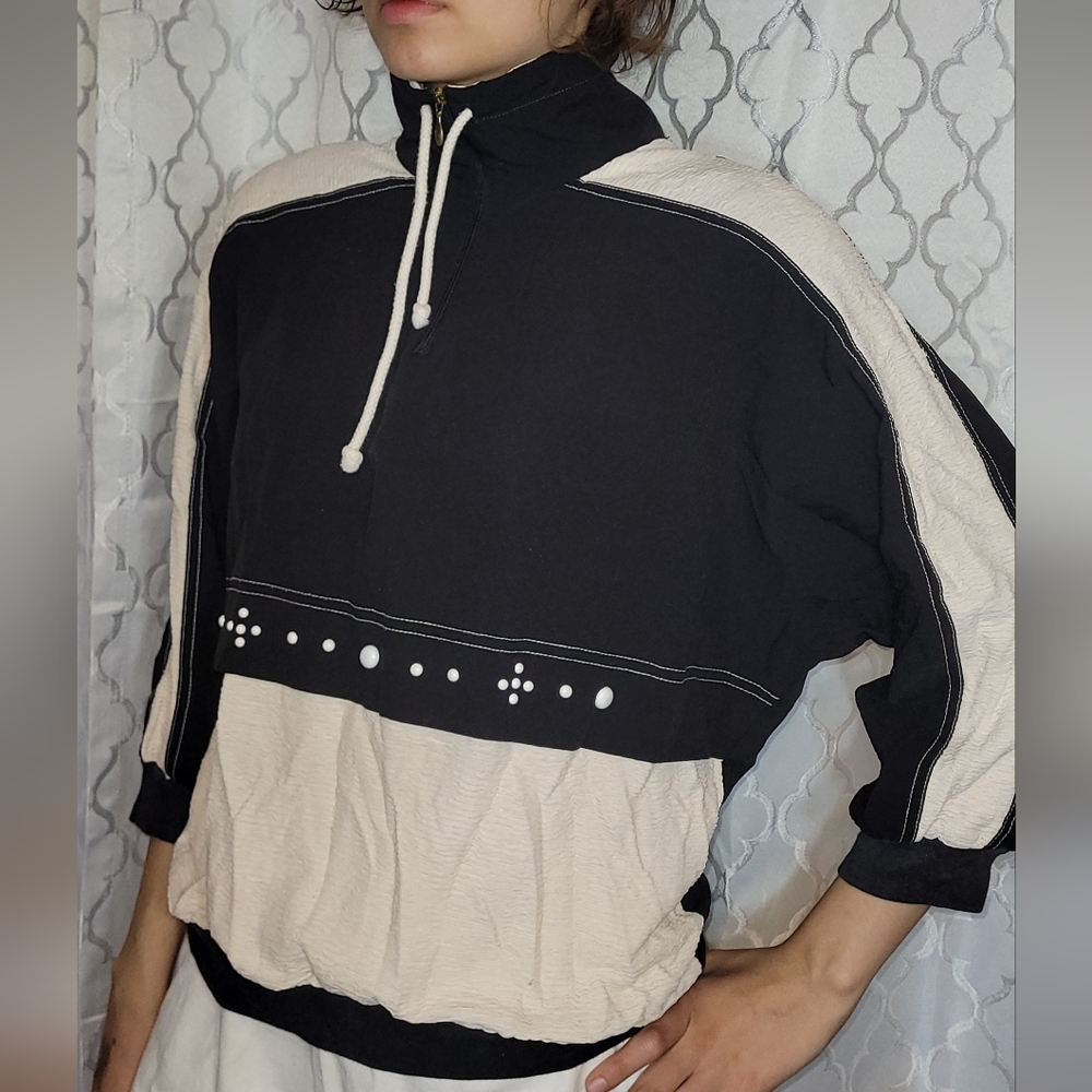 GW JAKET VINTAGE SZ. M. BLACK AND BEISH